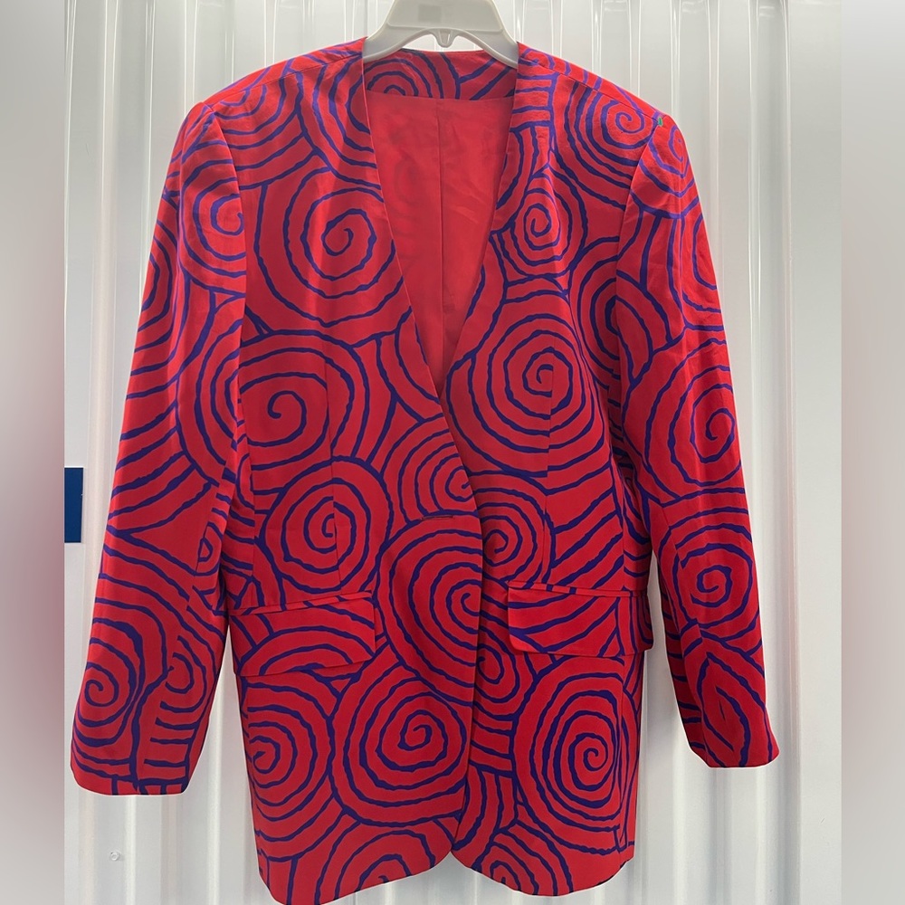 Stylish VINTAGE Red and Blue Women's Jacket